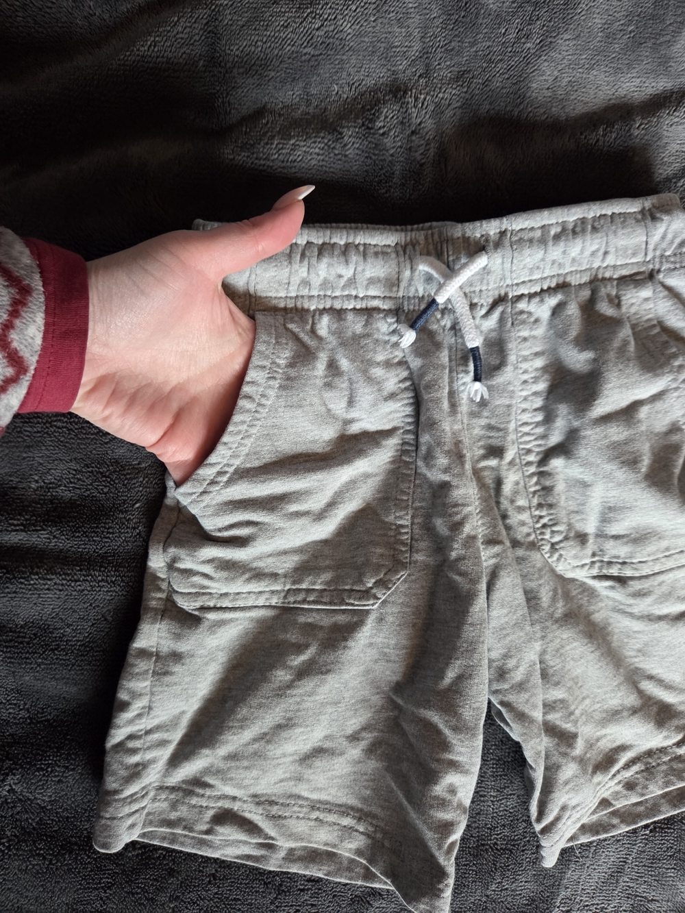 ☀️ 3/$15 Kid's Gray Casual Cotton Blend Shorts - Picture 2 of 6